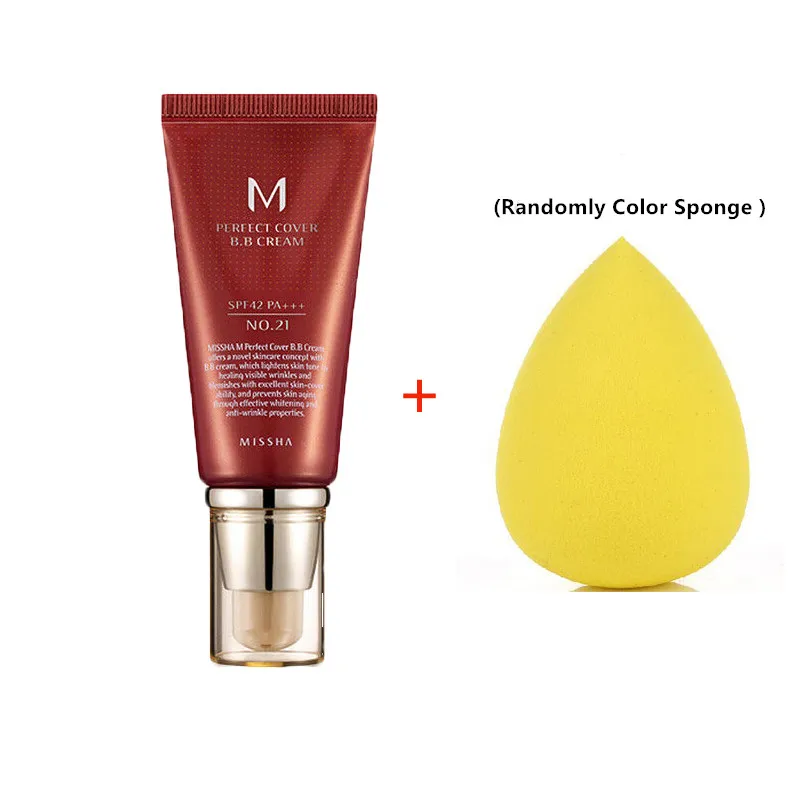BB-крем MISSHA M, 50 мл + силиконовый спонж, УВЛАЖНЯЮЩАЯ основа для макияжа, корейская косметика