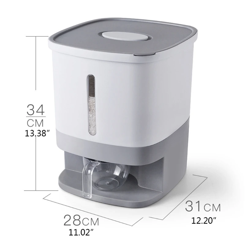 

Контейнер для хранения риса H55A, 10 кг, большой герметичный диспенсер зерна, коробка с измерением крышки