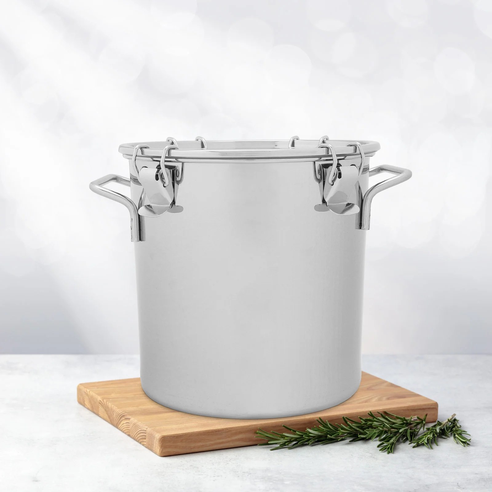 

Stainless Steel Sealed Bucket Milk Container Dried Fruit Jar Household Canister Jugs Small Food Storage Tea Flour Lid