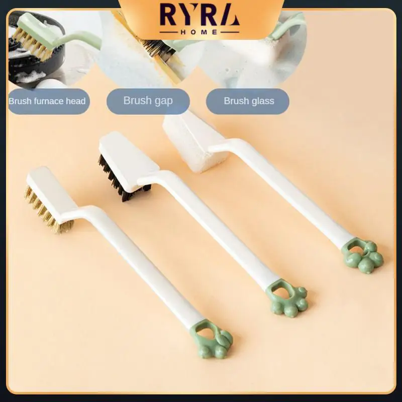 

Green/white Dishwashing Brush Long Handle Cleaning Brush Set Household Oil Removal Stove Brush Cleaning Tool 180x50mm Pp Kitchen