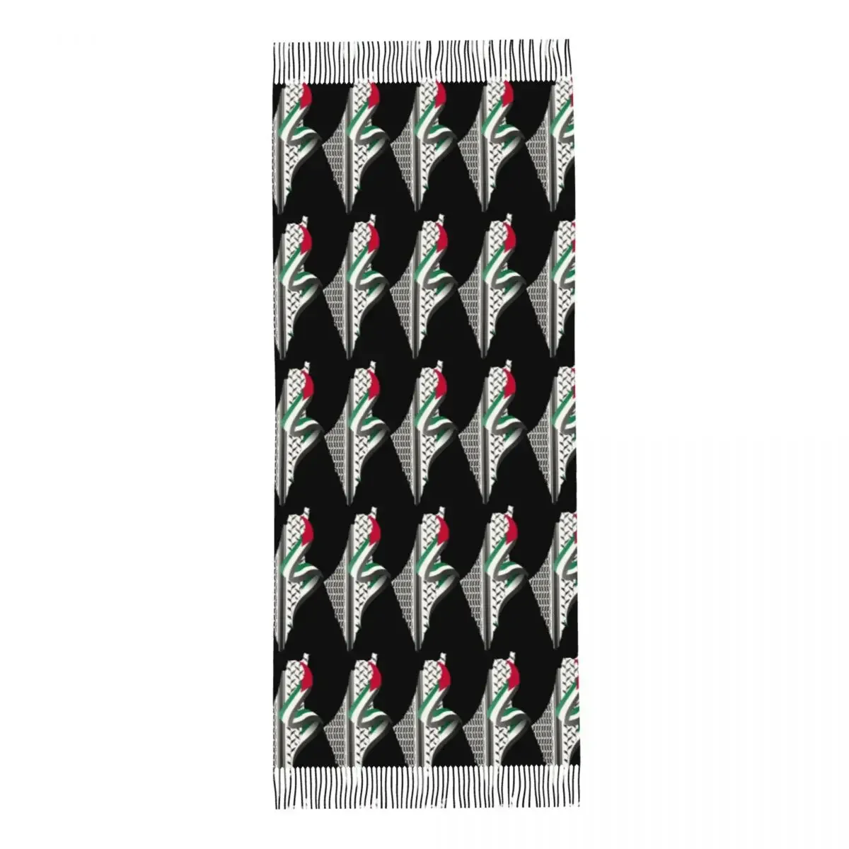 Женский длинный шарф с рисунком в виде карты