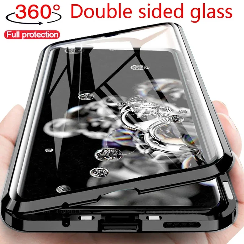 

360 Full Protection Magnetic Case For Samsung A71 A51 M21 A21S A52 A32 A12 S21 A50 A70 M51 M31 S20FE A31 A41 Double Glass Cases