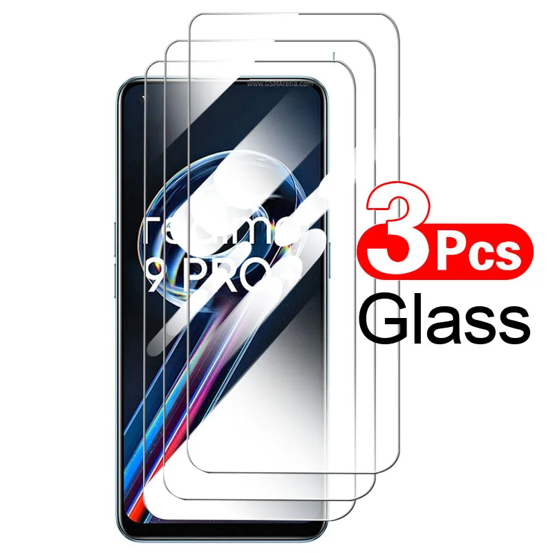 

3pcsTempered Glass Front Film Screen Protection for OPPO Realme 9 8 Pro Full Cover Protective Film Realmi 8pro 8 9 I Glass Armor