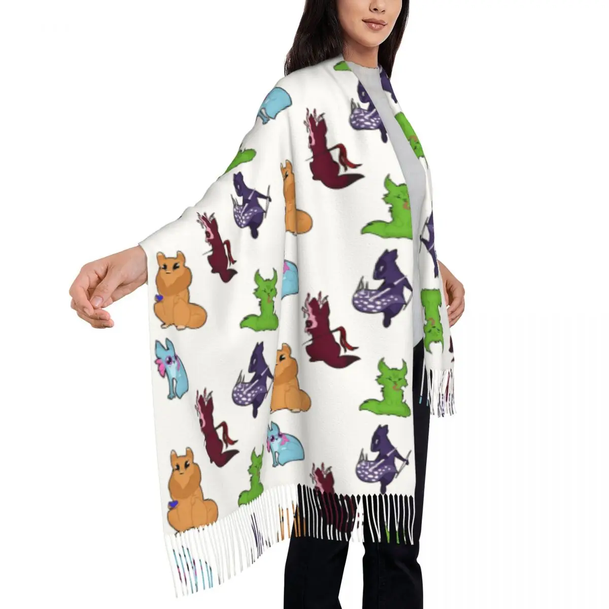 Дождевой мир пуховый шарф шарфы с кисточками женские мягкие теплые шали и