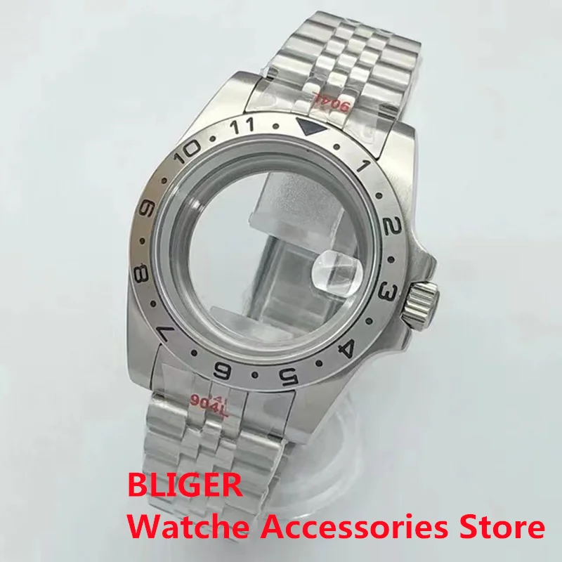 

BLIGER 40mm Watch Case Sapphire Glass Fit NH34 NH35 NH36 PT5000 ETA2824 MIYOTA8215 821A DG3804 Movement Jubilee Bracelet