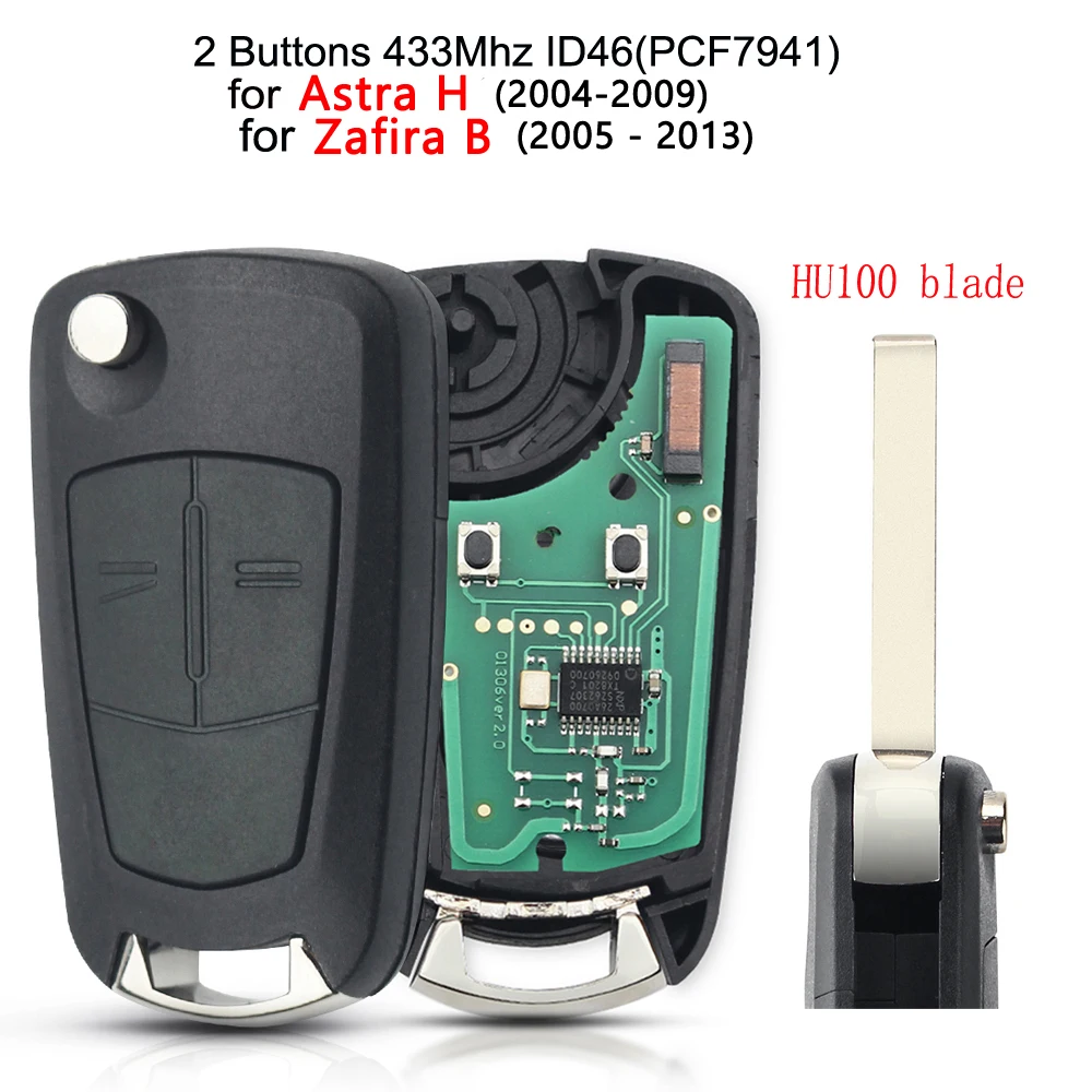 

KEYYOU для Opel/Vauxhall Astra H 2004-2009, Zafira B 2005-2013 PCF7946 PCF7941 Vectra C 2002-2008, Автомобильный Дистанционный ключ