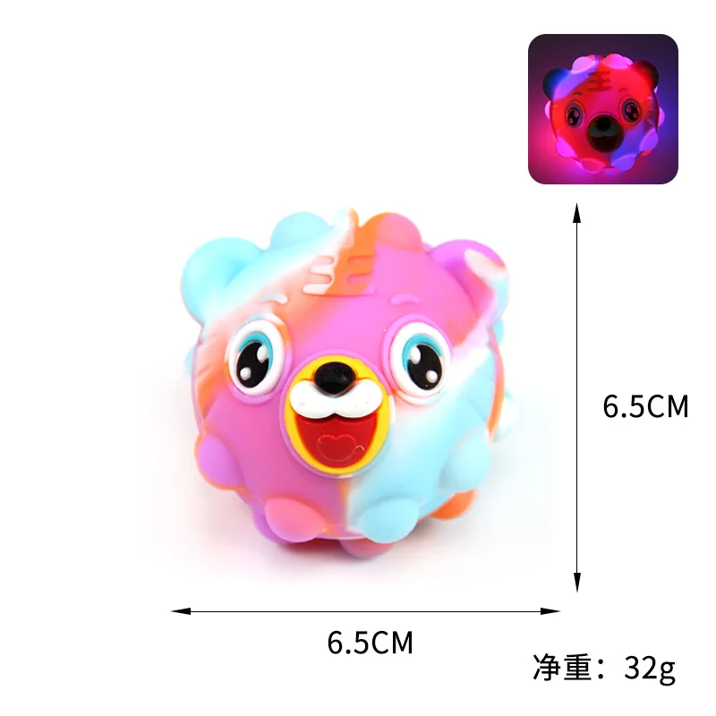 

Luminous Popite Ball Shape Fidget Toys Silicone 3D Decompression Ball Kid Stress Relief Push Bubble Sensory Antistress Toys