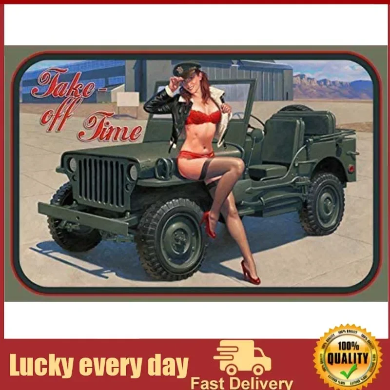 

Not Suitable for Fashion Pin Girl Retro Decoration Metal tin Sign Metal Living Room Metal Wall Decoration Iron Painting