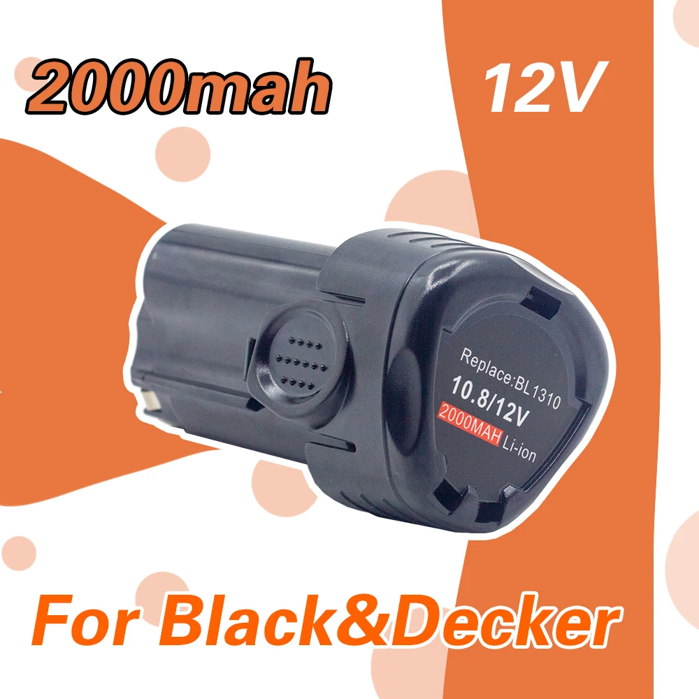 Литиевая перезаряжаемая сменная батарея 2Ah 12V LBXR12 LB12 для Black & Decker LBX12 BL1510 BL1310 BL1110, аккумуляторы для электроинструментов