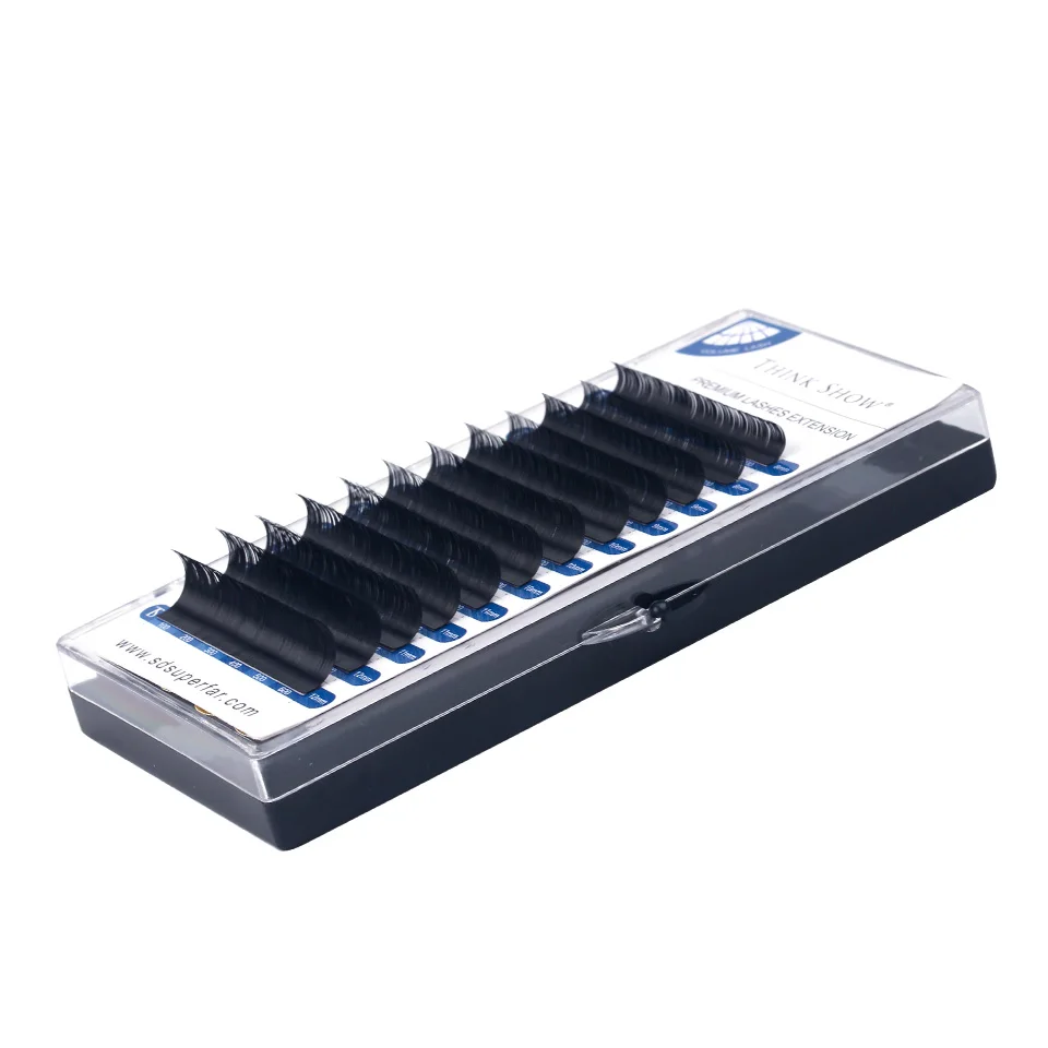 Натуральный черный цвет C D завитки ресниц наращивание кластер классические