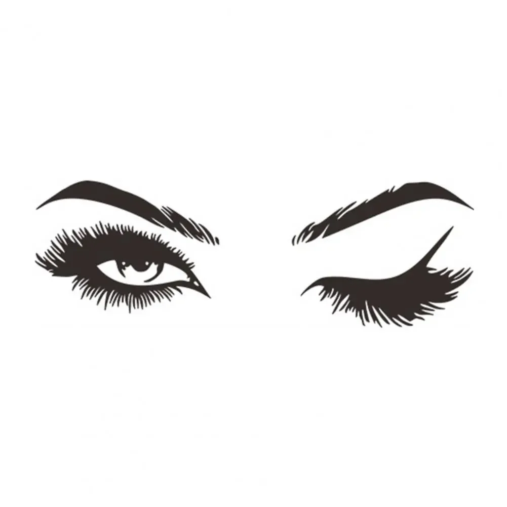 

Wall Painting Useful Great Stickiness Creative High Fidelity Wink Eyelashes Wall Sticker for Living Room