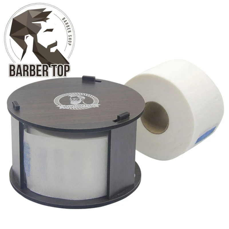 

Dispenser for Neck Strips Barber Wooden Neck Paper Roll Holder Hairdressing Paper Storage Box Haircut Scarf Paper Container