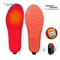2000mah usb electric heated insoles winter foot warmer shoes insert pad with remote control breathable memory foam shoe insole