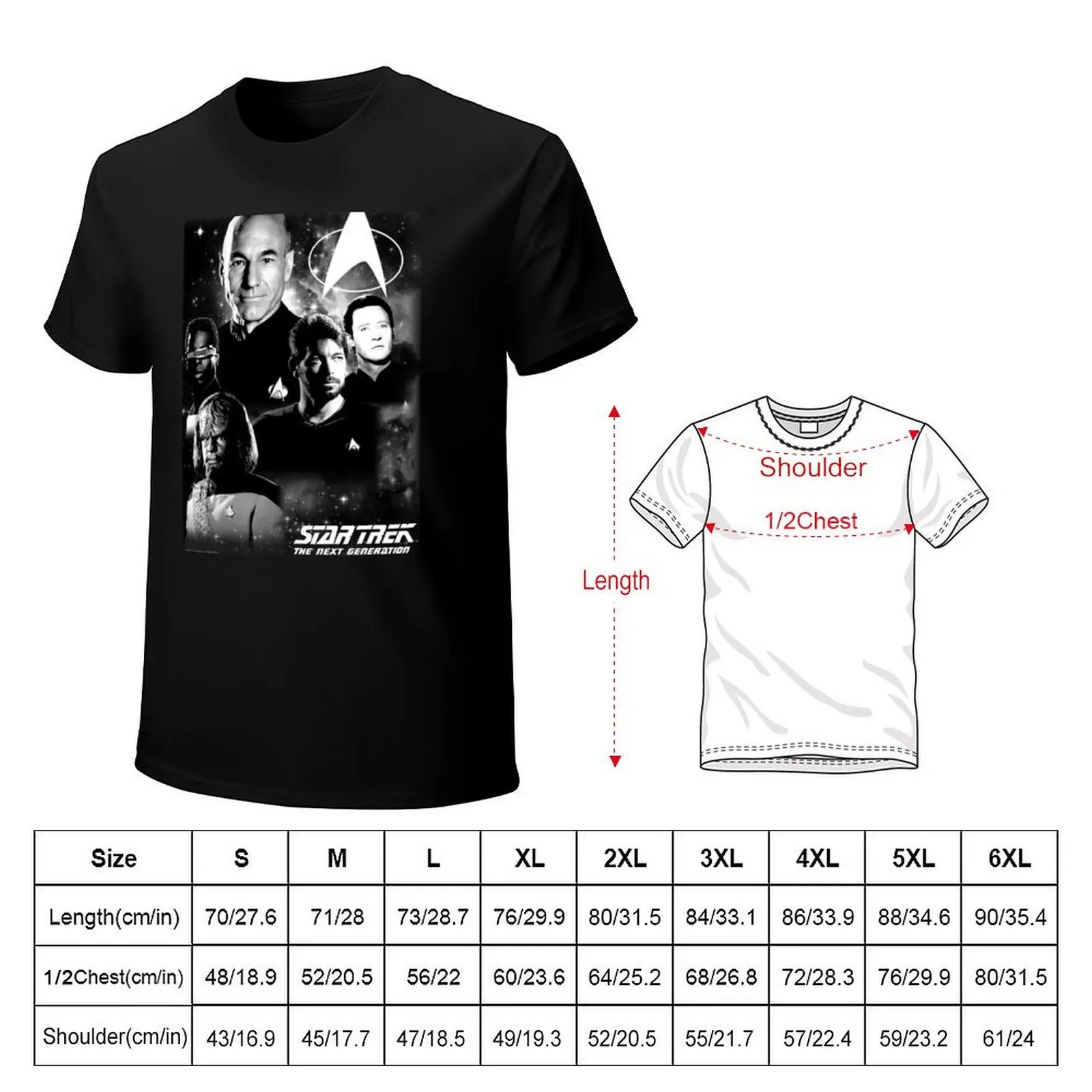 Футболка с плакатом и коллажем персонажа Star Trek Next Generation