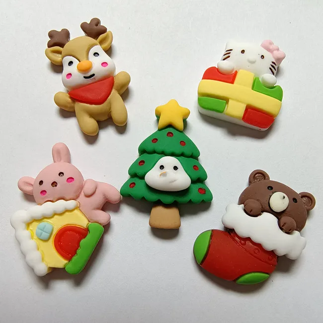 

Cartoon Animal Christmas Series Flat Back Resin Cabochons Scrapbooking DIY Jewelry Craft Decoration Accessorie