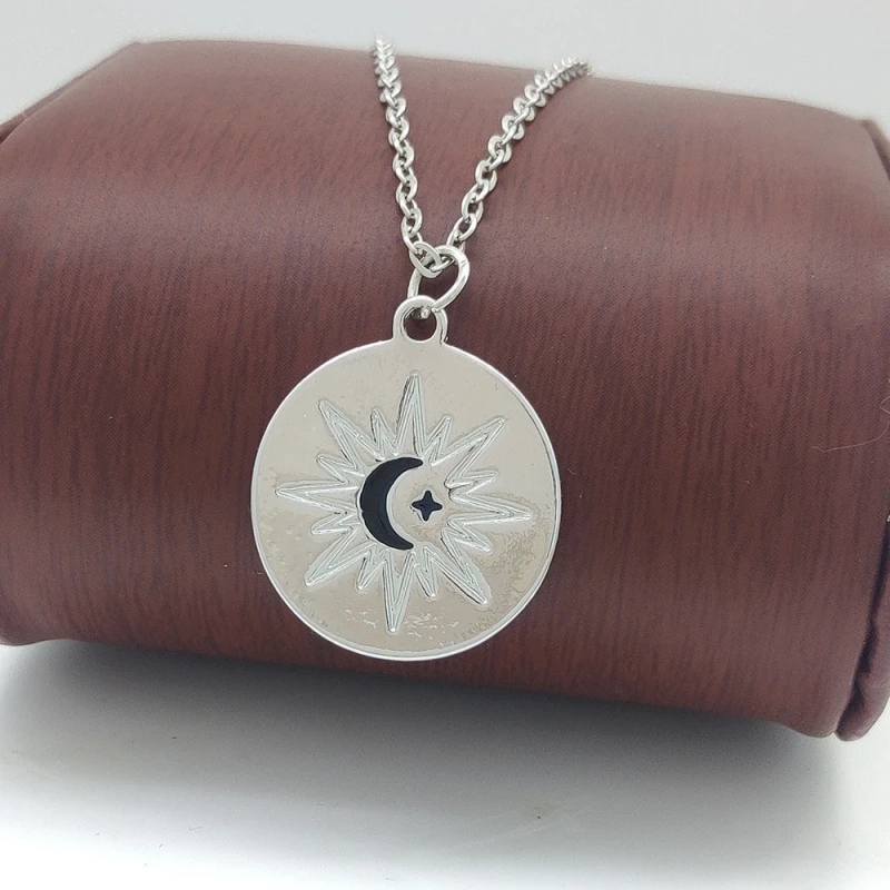 Минималистичное затмение ролевая игра Аяна Луна звезда круглый кулон ожерелье