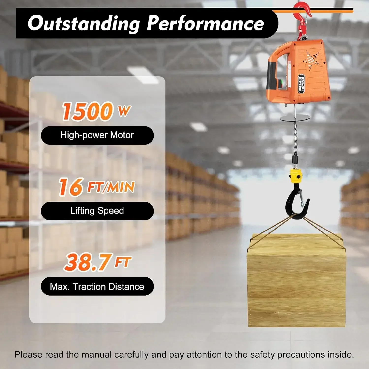 Электрический подъемник с дистанционным управлением грузоподъемность 500 кг/220