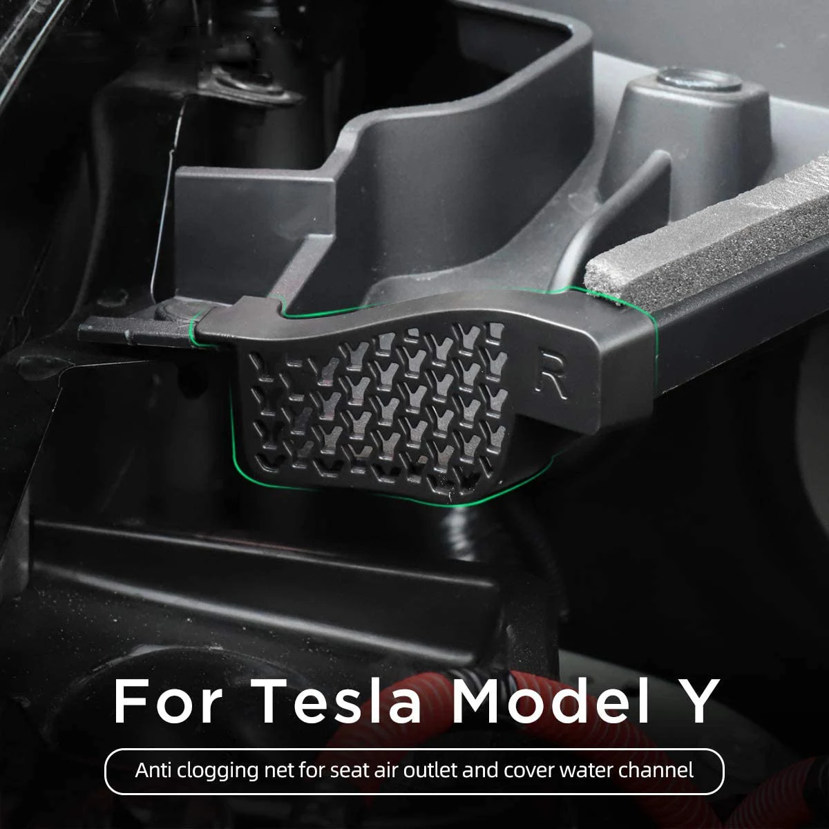 

Anti-Clogging Net Fliter Car Front Engine Hood Flow-Guided Slot Water Guiding Gutter for Tesla Model Y 2020-2021 Water Channel