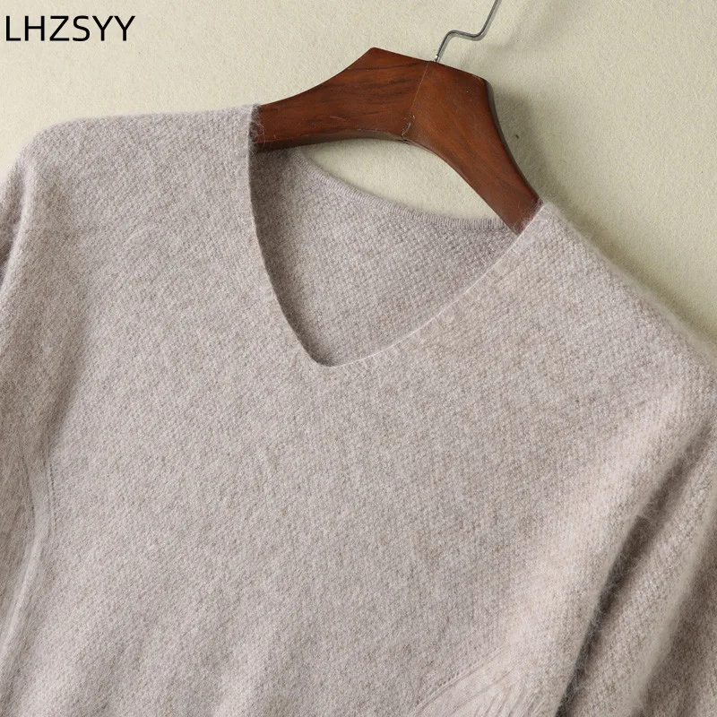 

Men's 100% pure Mink Cashmere Sweater Spring Autumn New Pullovers Casual Large size Tops Warm Shirts Male Jackets V-Neck Jumper