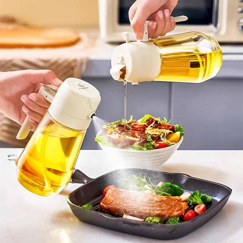 Стеклянный распылитель масла 2 в 1 470 мл Диспенсер баночка для горшок барбекю