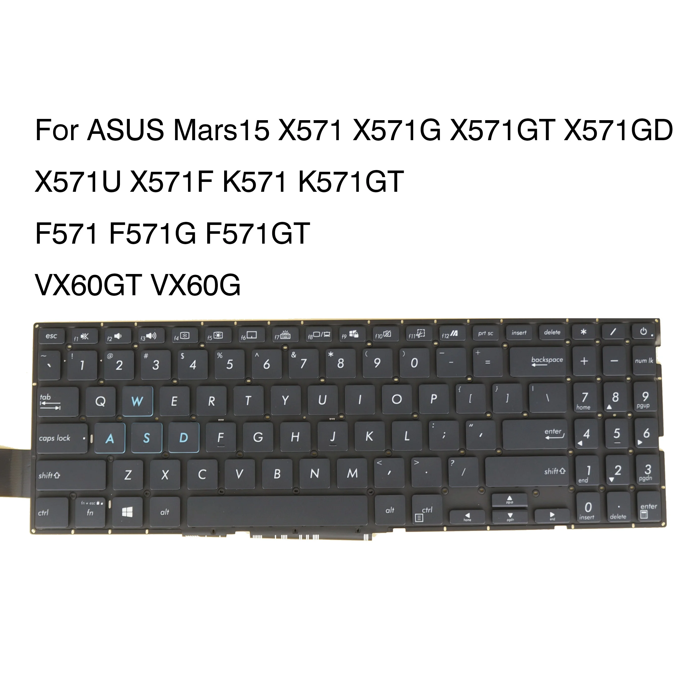 

US Laptop Keyboard For ASUS Mars 15 X571 X571G X571GD X571U X571F K571 F571 F571G F571GT VX60GT VX60G AEXKTU02010 Blue Backlit
