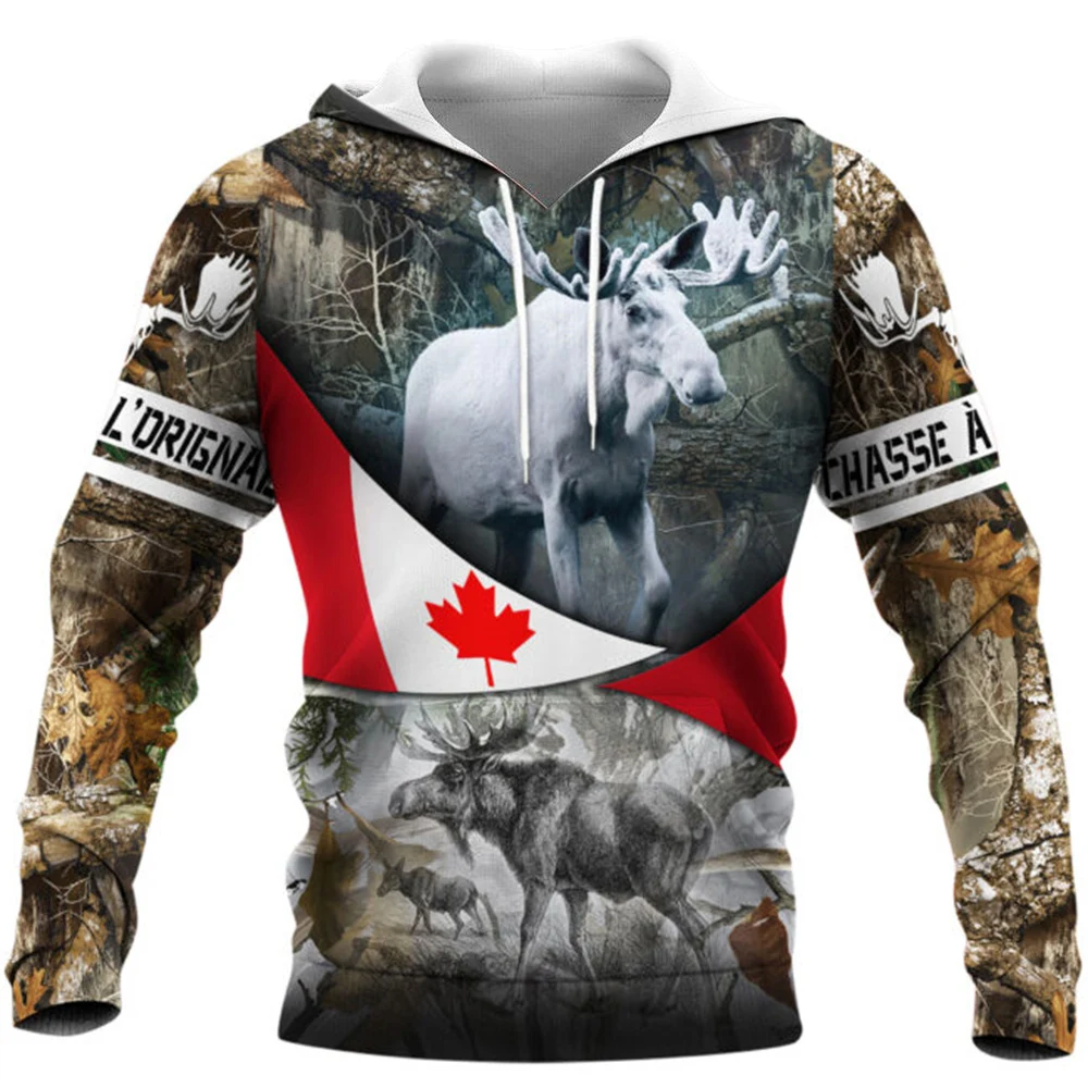 

CLOOCL Beautiful Moose Hunting Deer 3D All Over Printed Men's Hoodie & Sweatshirt Autumn Unisex Zipper Hoodies Casual Streetwear