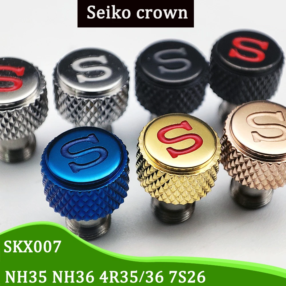 

Корона из нержавеющей стали с S-образным логотипом подходит для наряда датчика NH35 NH36 4R 7S26 SKX007