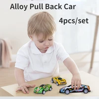 4pcsset exquisite diecast 164 alloy car inertial pull back car childrens toy car model mini racing boy birthday puzzle gift
