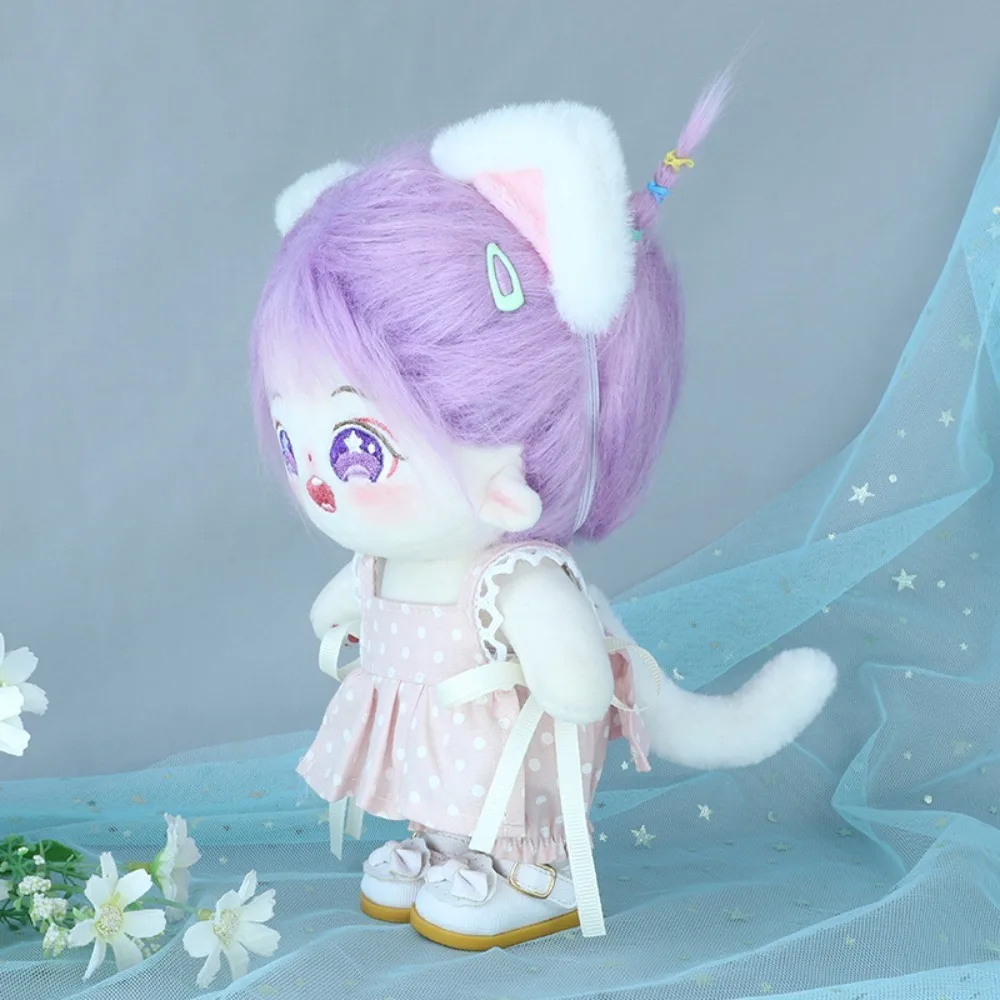 Украшение для волос кукла кошачьи уши хвост повязка на голову 20 см плюшевая