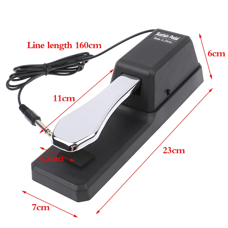 Piano Sustain Pedal 6.5 Round Socket Pedal Auxiliary Metal Polarity Reversal Resistant To Stepping Electronic Keyboards Pedal