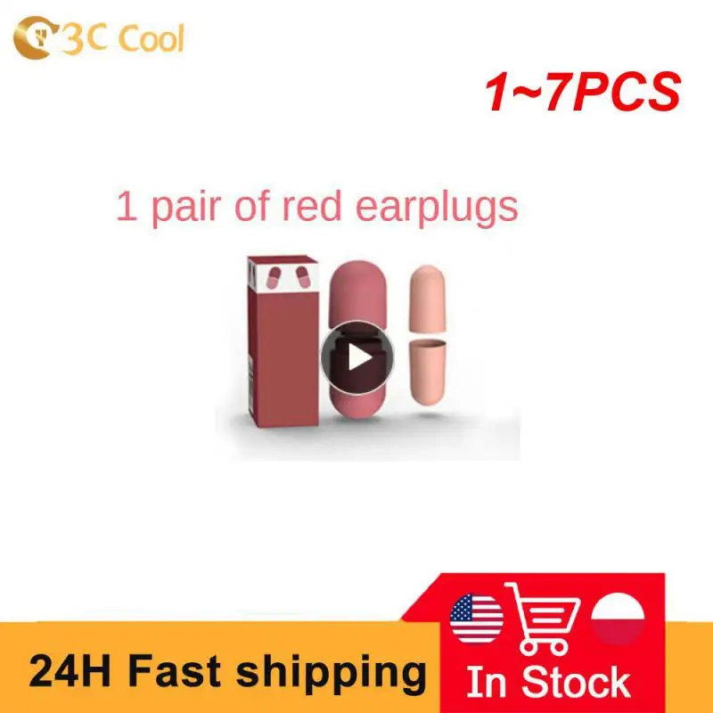 

1~7PCS Ear Plugs Mute Sleeping Soft Slow Soundproof Anti-noise Rebound