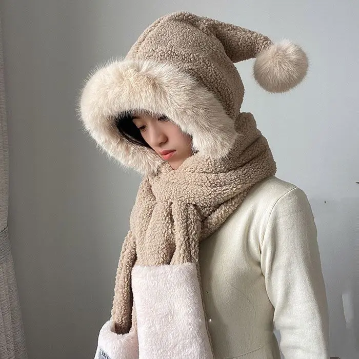 Шляпа ведьмы шарф перчатки три предмета в одном теплый милый дизайнерский