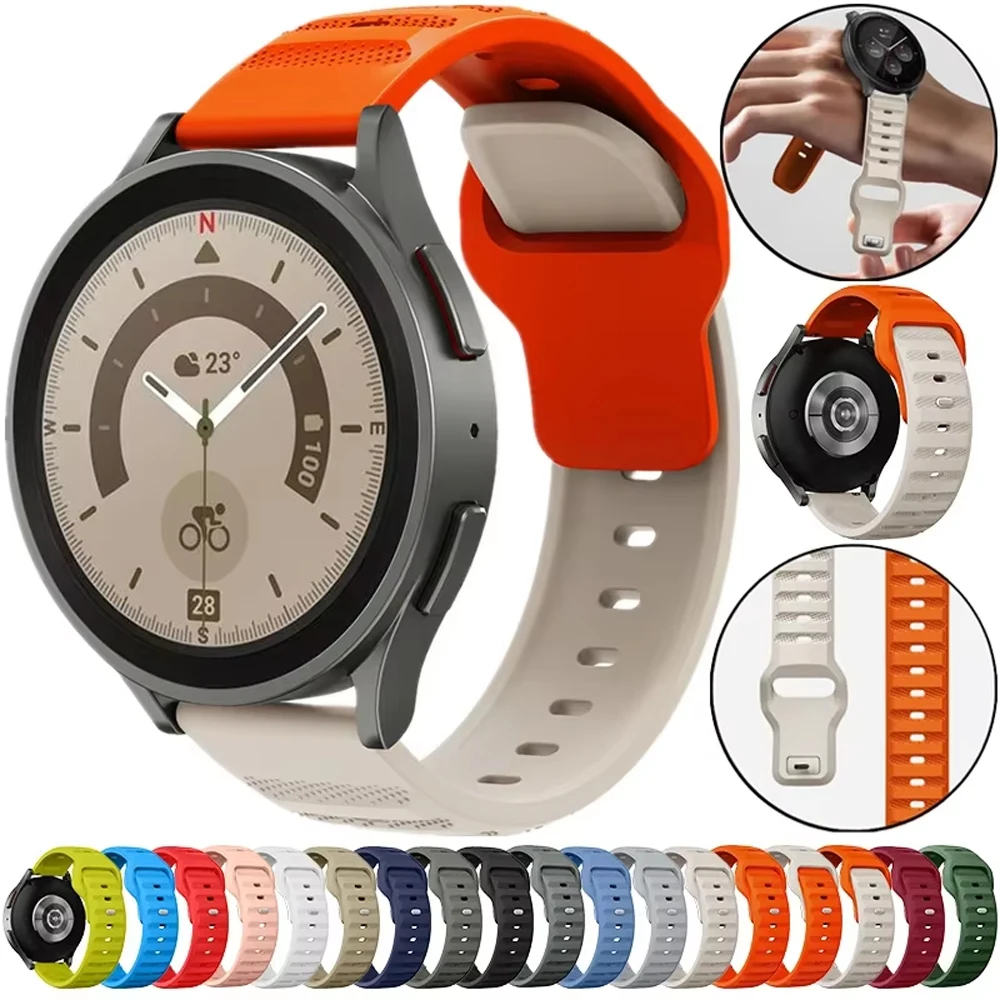20mm 22mm Silicone Strap for Samsung Galaxy Watch 7 6 5 4 Breathable Comfortable Band Amazfit GTS/GTR Huawei CT5 46mm