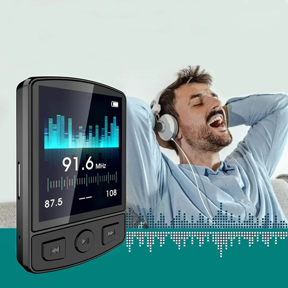 Mini Walkman HiFi Bluetooth 5.2 MP4-плеер 1 8-дюймовый MP3-плеер Портативный спортивный зажим