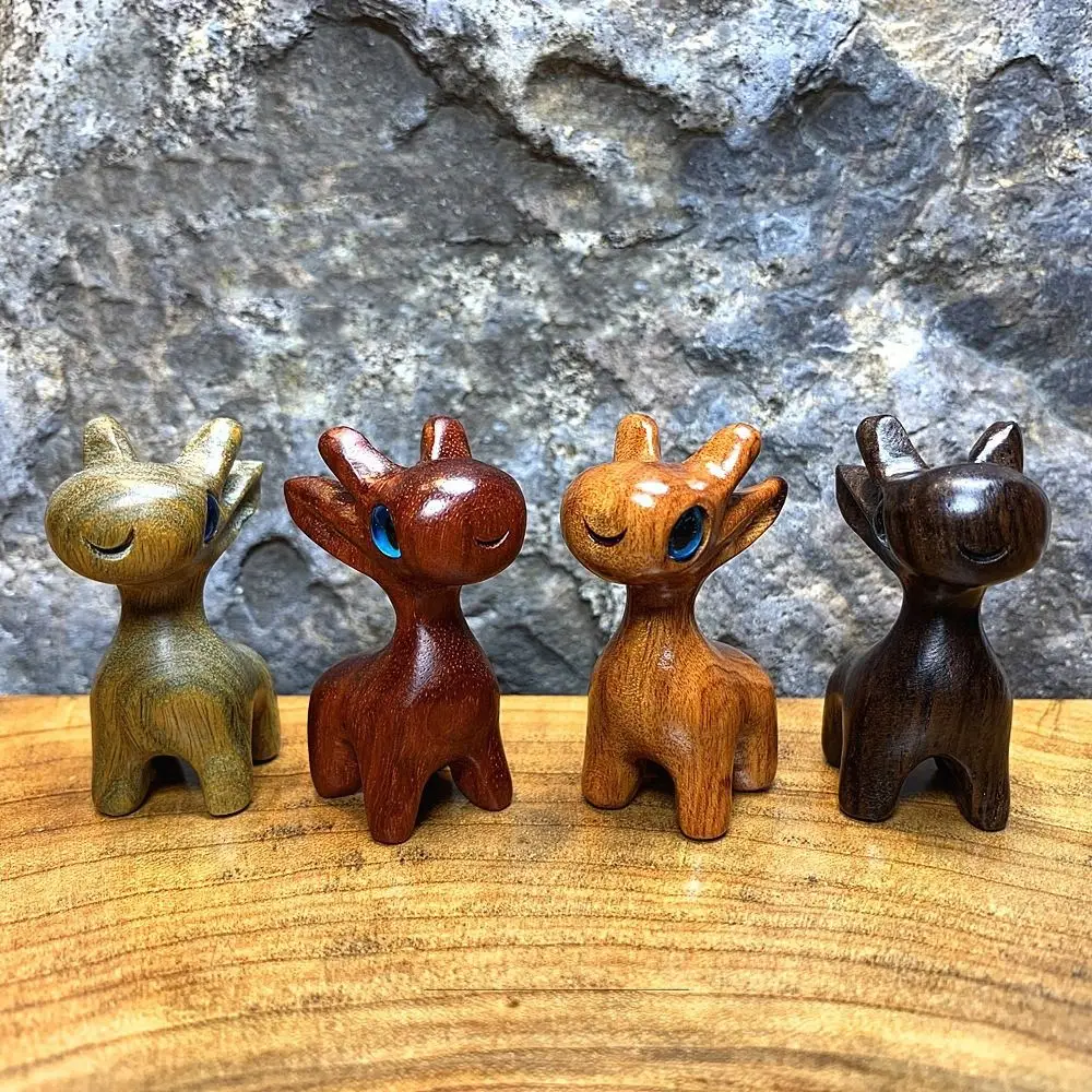 

Hand-carved Wood Carving Deer Creative Sandalwood Natural Lucky Deer Wood Carving Desktop