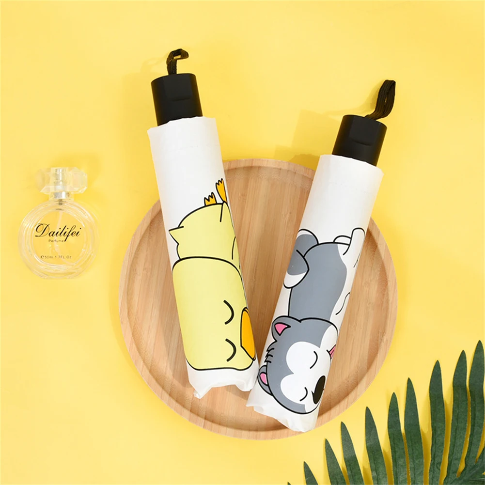 

Простая креативная мультяшная аниме-зонтик, 8 зонтиков, зонтик с принтом в виде кости хаски, с защитой от дождя и утечки, виниловое покрытие