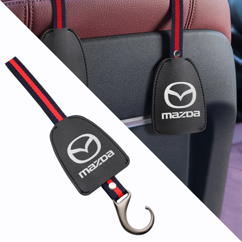 

1/2pcs Leather Car Styling Emblems Seat Back Hooks For Mazda 3 6 Atenza Axela Demio CX3 CX5 MP MS RX8 2006 CX30 GG GH CX Goods