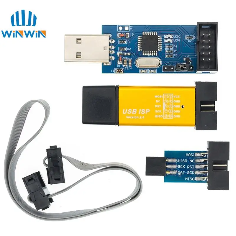 Программатор USB ISP ASP ATMEGA8 ATMEGA128 с поддержкой Win7 64K 10Pin на 6 Pin 1 шт