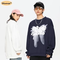 mens long sleeve couples printed t shirt spring butterfly doodle loose casual luxury designer clothing tops for women fashion