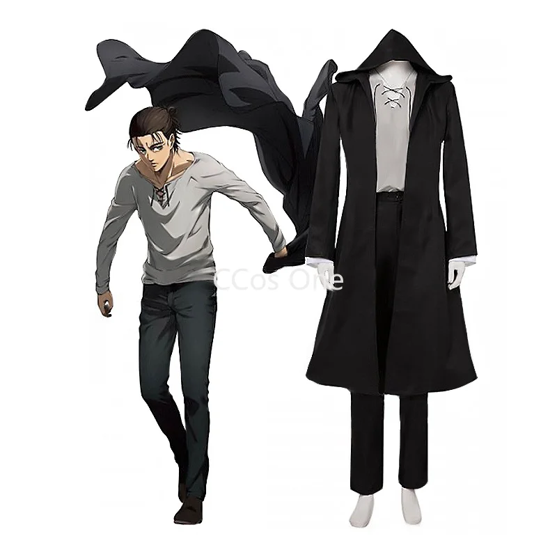 

Kostum Cosplay Attack On Titan Kostum Cosplay Eren Mantel Hitam Wig Seragam Musim Terakhir Anime Wanita Pria Karnaval Halloween