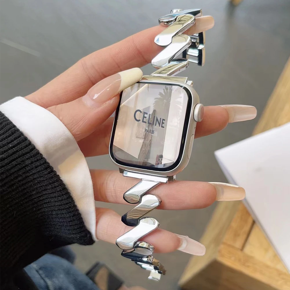 Compatible Apple Watch Band 49mm 45mm 44mm 42mm 41mm 40mm 38mm,Business Stainless Steel Metal Wristband for iWatch SE & Series U