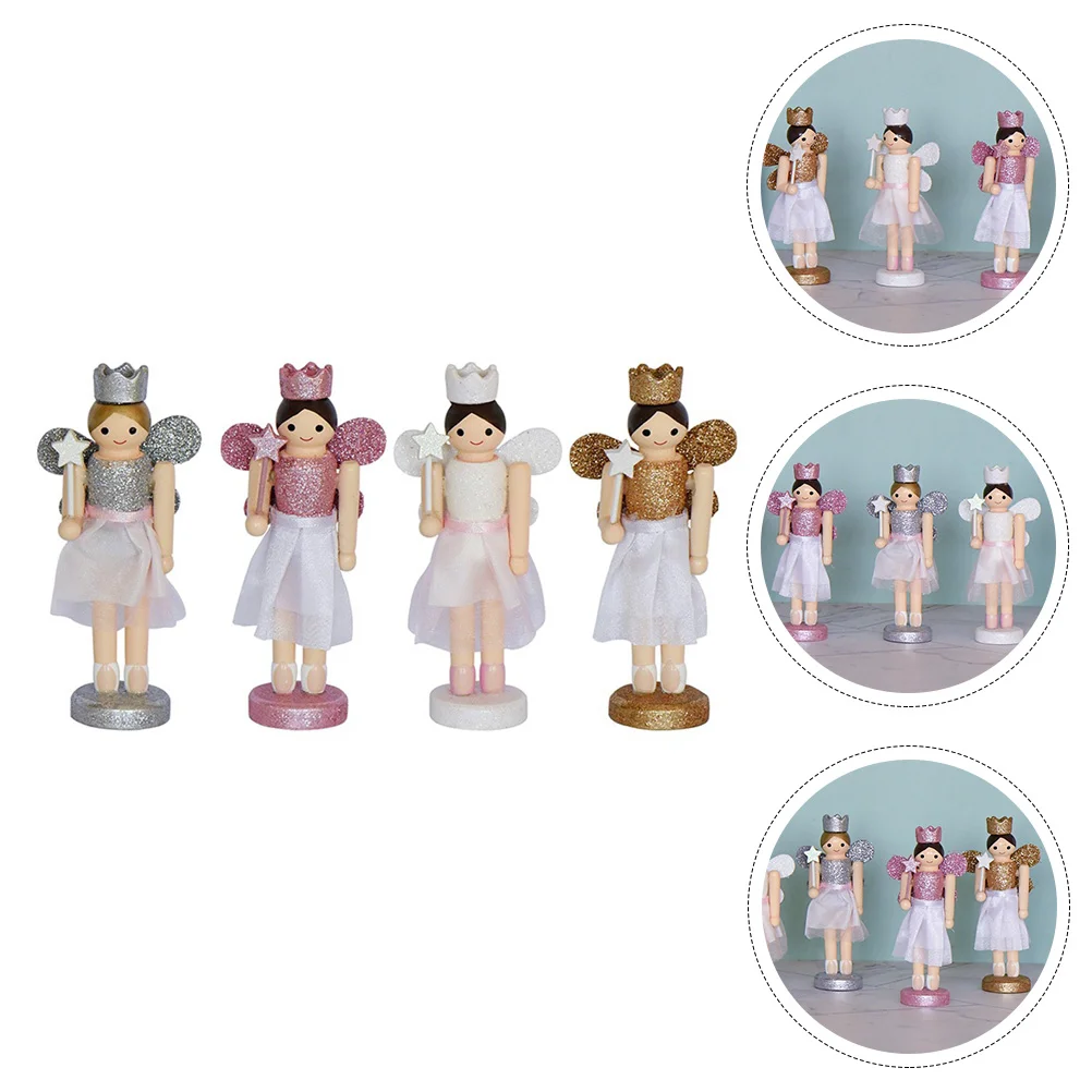 

Desktop Decorative Christmas Angel Nutcrackers Xmas Wood Nutcrackers Wood Angel Puppet Nutcrackers