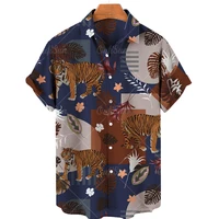 hawaiian 3d printing animal shirts casual fashion lightweight quick dry v neck loose oversized vantage new hot sale beach style