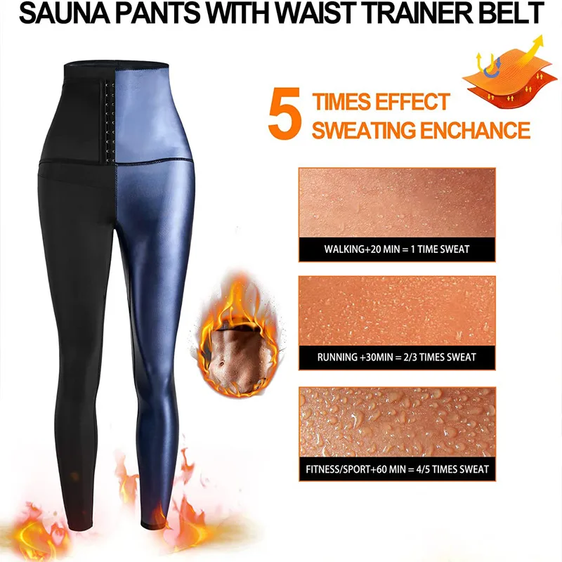 Compression WaistTrainer Thermo Body Shapers Fitness Shapewear Women's Leggings Sauna Sweat Pants High Waist Slimming Sweatpants