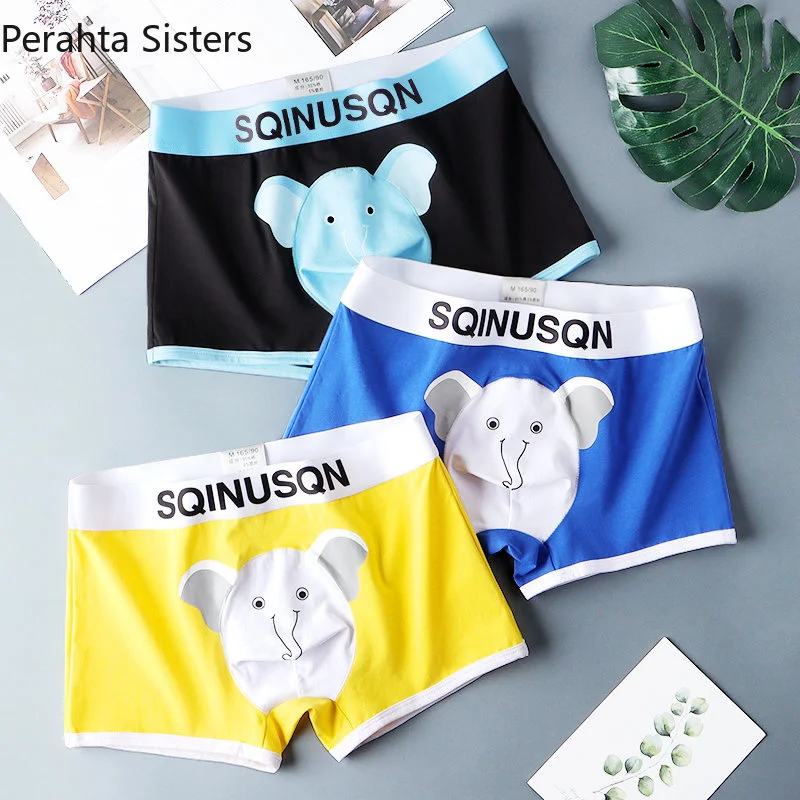 

Men 3Pcs Hot Sexy Cute Elephant Underwear Boxer Underpants Trunks Wild Style Boxers Shorts Male Panties Cueca Hombre