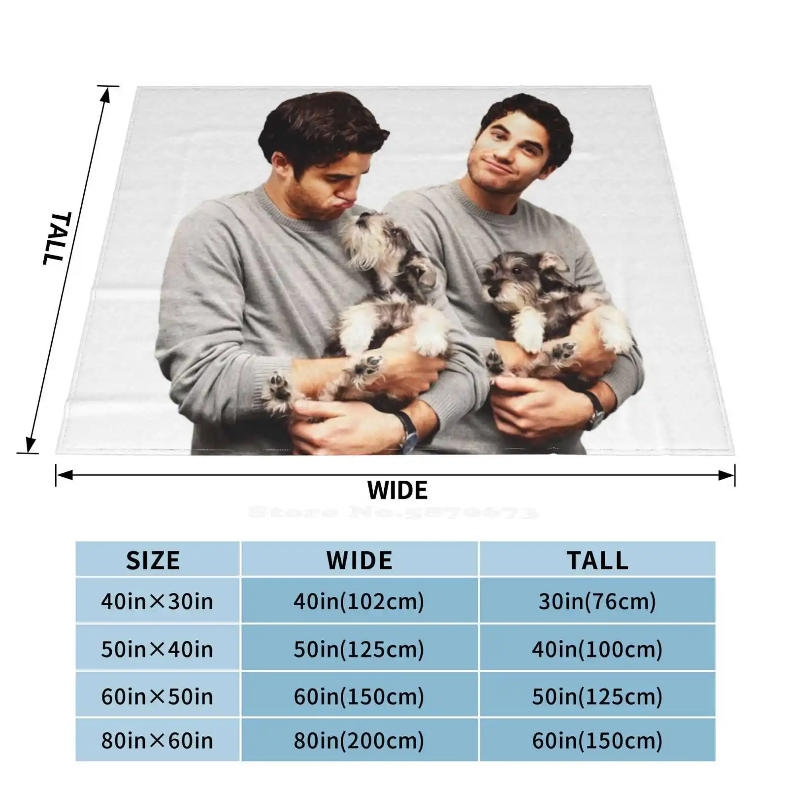 Одеяло Darren Criss Holding A Puppy мягкое теплое дорожное портативное одеяло Blaine Anderson Glee Dog
