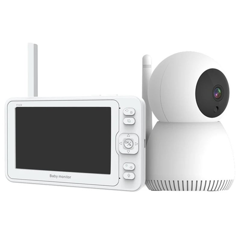 

Видеоняня, устройство для ухода за ребенком, камера 1080P, двухсторонний голосовой Интерком в режиме реального времени с 5-дюймовым ЖК-дисплее...