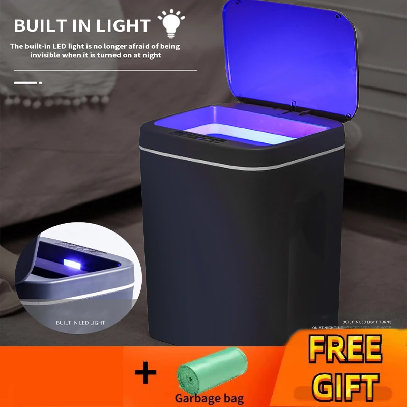 

Smart Induction Trash Can Automatic Intelligent Sensor Dustbin Electric Touch Bin for Kitchen Bedroom Office Garbage