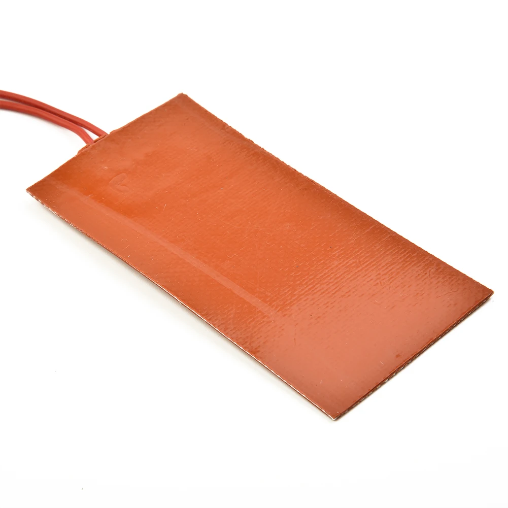 

1pc Silicone Heater Pad With Backing Adhesive 12V 15W 50*100mm Heating Pad For 3D Printer Car Fuel Tank Tool Parts