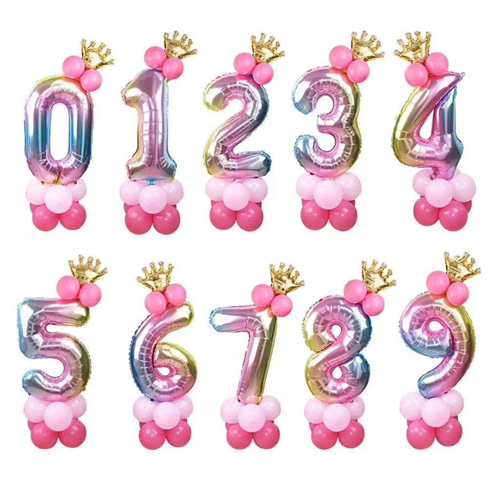 

32inch Balloon Number Aluminum Foil Balloons Rose Gold Digit Figure Balloon Child Adult Birthday Wedding Decor Party Supplies